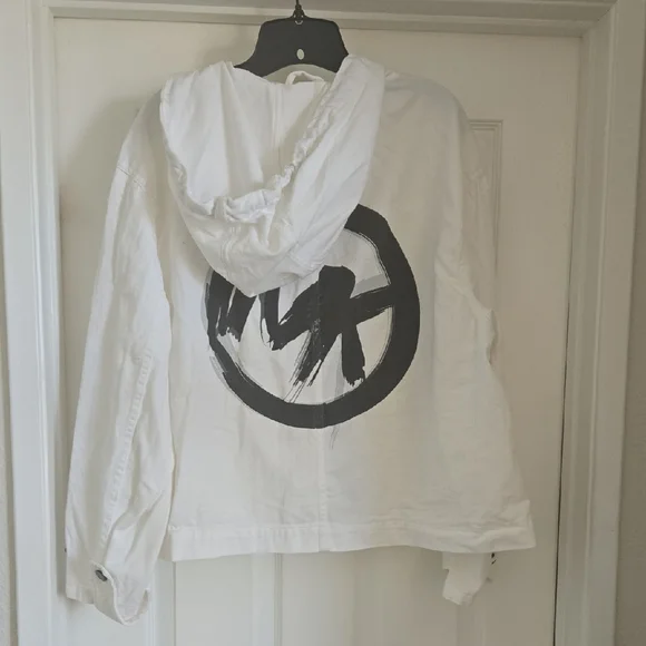 Michael Kors White Denmin Utility Jacket with Hood - Picture 4 of 8